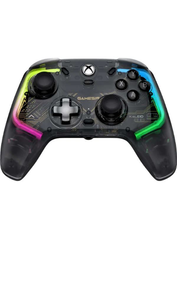 Manette Gamesir Kaleid ergonomique avec boutons personnalisables, compatible avec smartphones, PC et consoles.